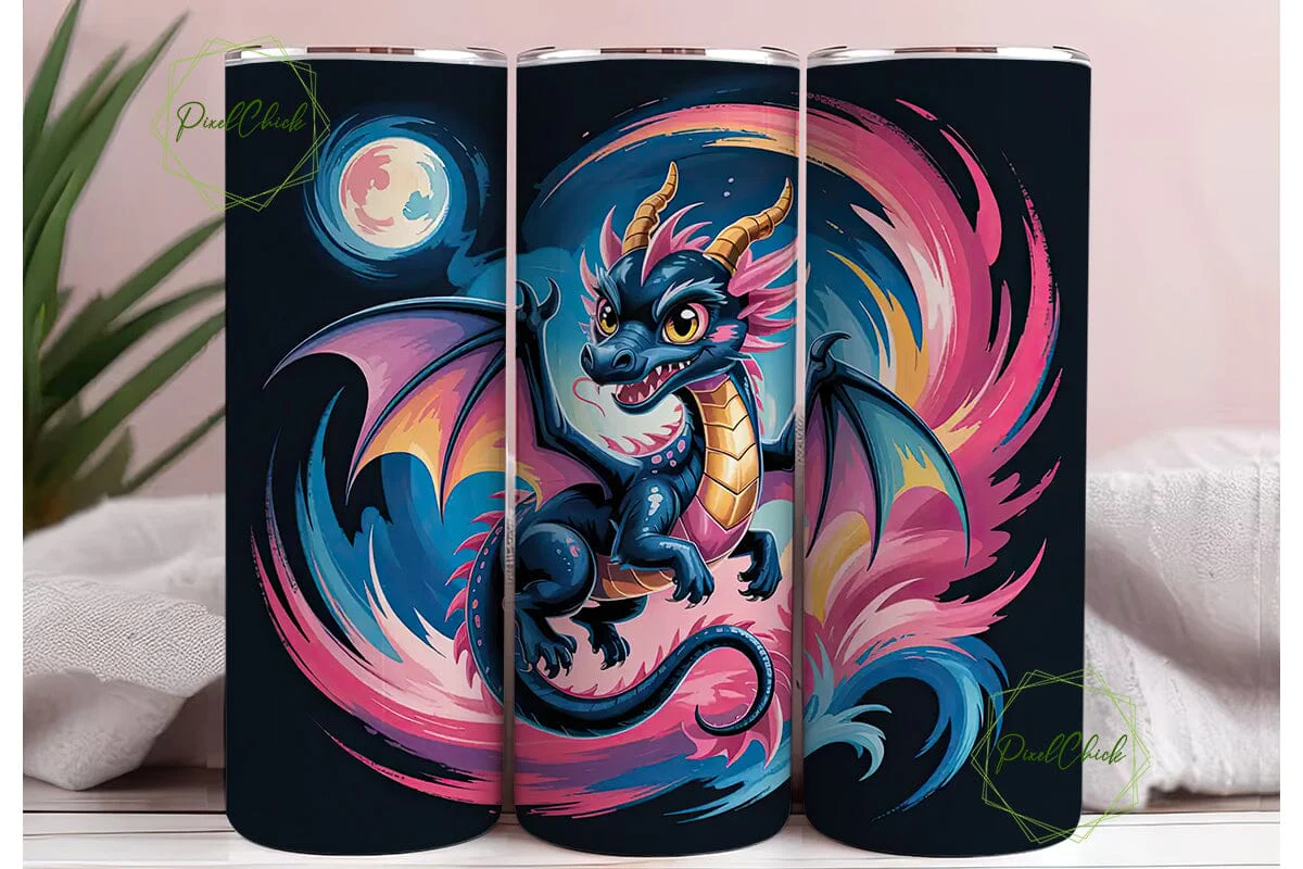 Toothless Dragon 20oz Tumbler Wrap - Image 3