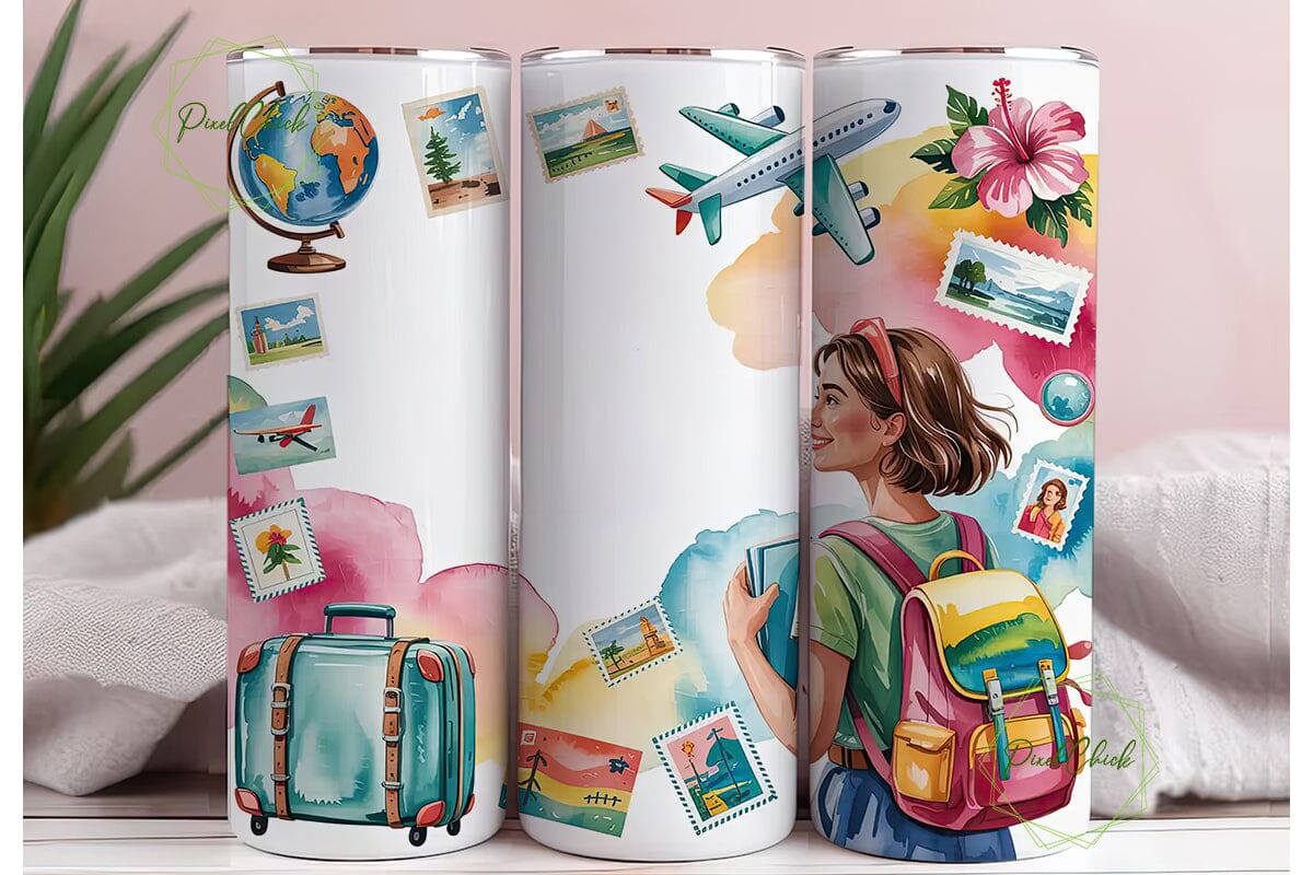 Travel Girl Adventure 20oz Tumbler Wrap - Image 3