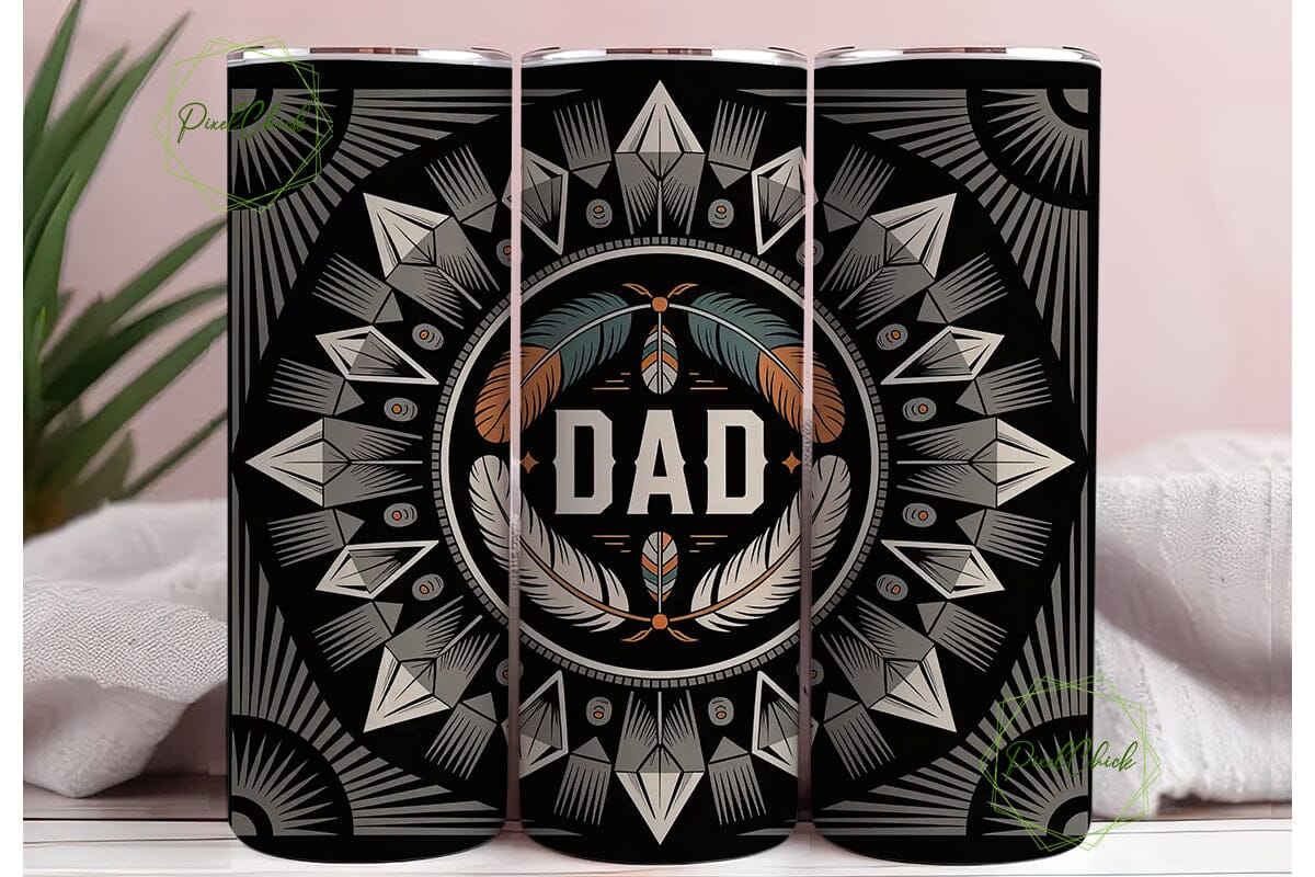 Tribal Dad 20oz Tumbler Wrap - Image 3