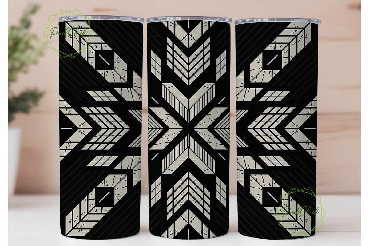 Tribal Distressed Tumbler Wrap PNG - Image 2