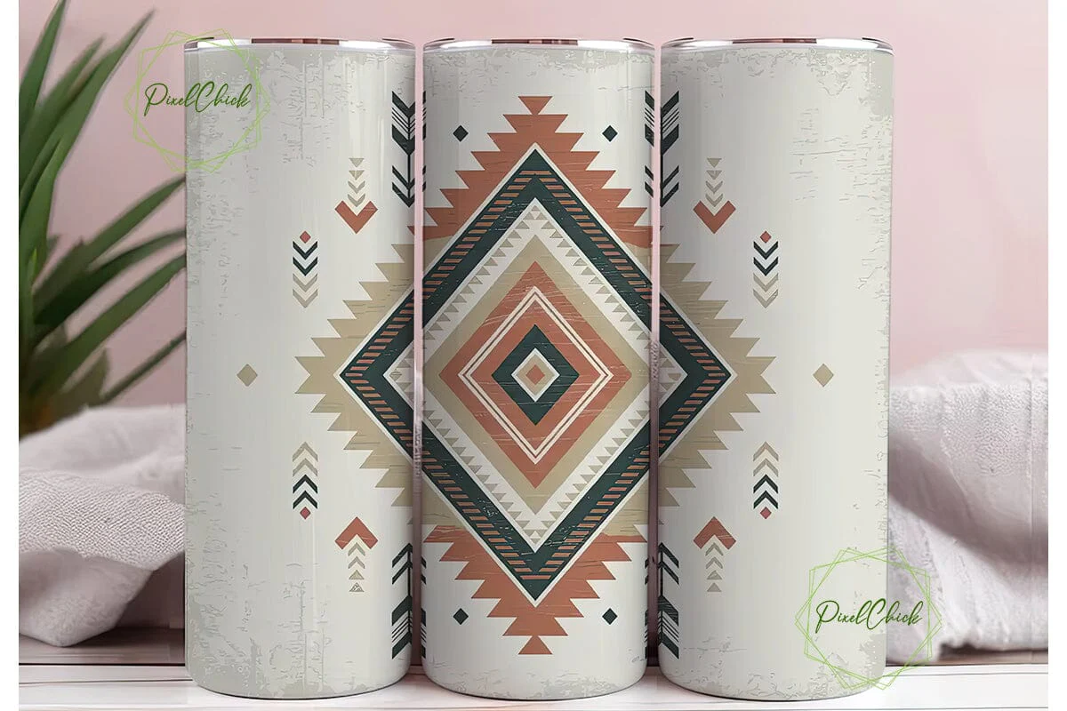 Tribal Geometric 20oz Tumbler Wrap - Image 3