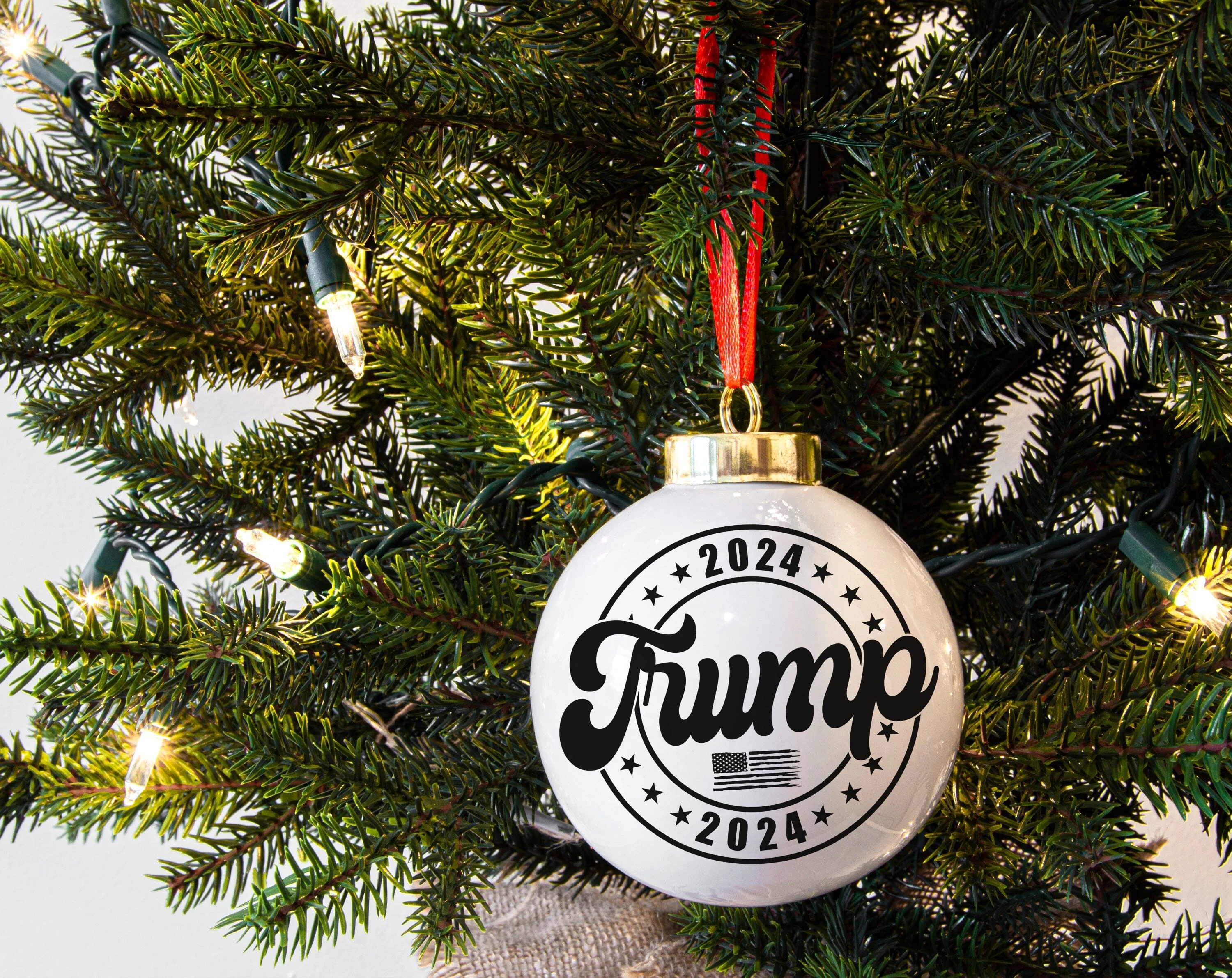 Trump 2024 Christmas Ornaments SVG Bundle, 6 Designs, Merry Christmas And Trump 2024 SVG, Trump 2024 Ornament PNG - Image 3