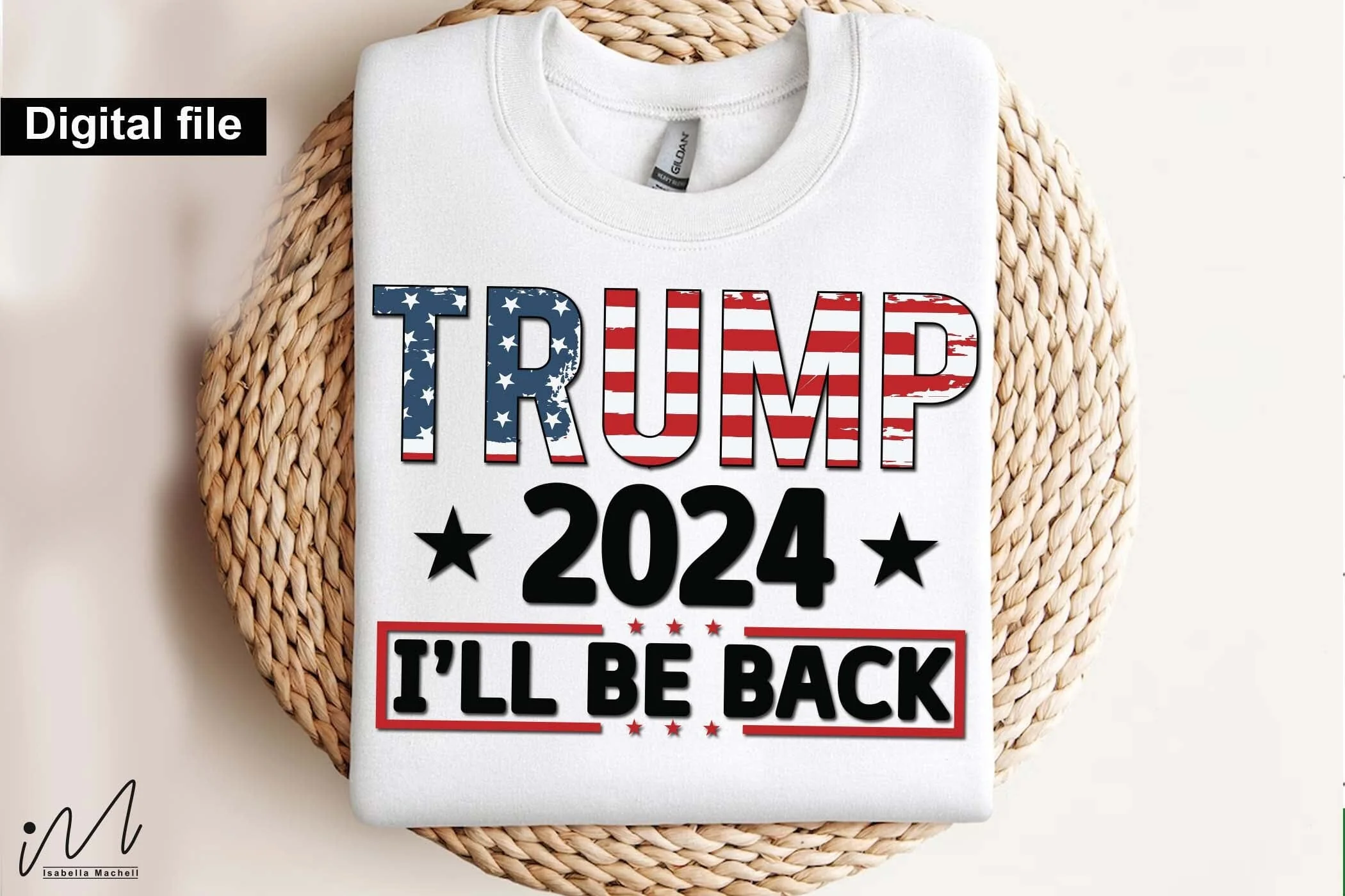 Trump 2024 I'll be back svg, Trump t-shirt, Trump and flag, Trump president, Trump cut files,Trump again svg, USA Flag svg, Donald trump svg,Trump cut files,Trump Cricut - Image 2