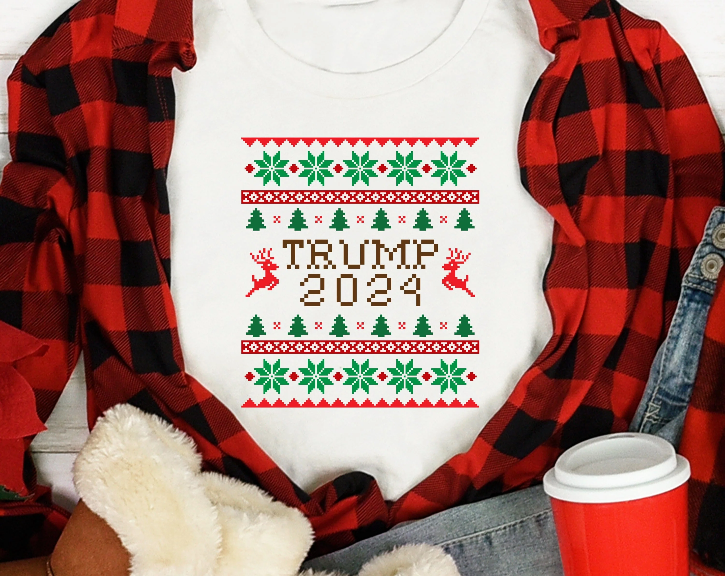 Trump 2024 Ugly Christmas Sweater SVG Bundle, 4 Designs, Trump 2024 Christmas SVG Cut Files, Ugly Sweater PNG - Image 4
