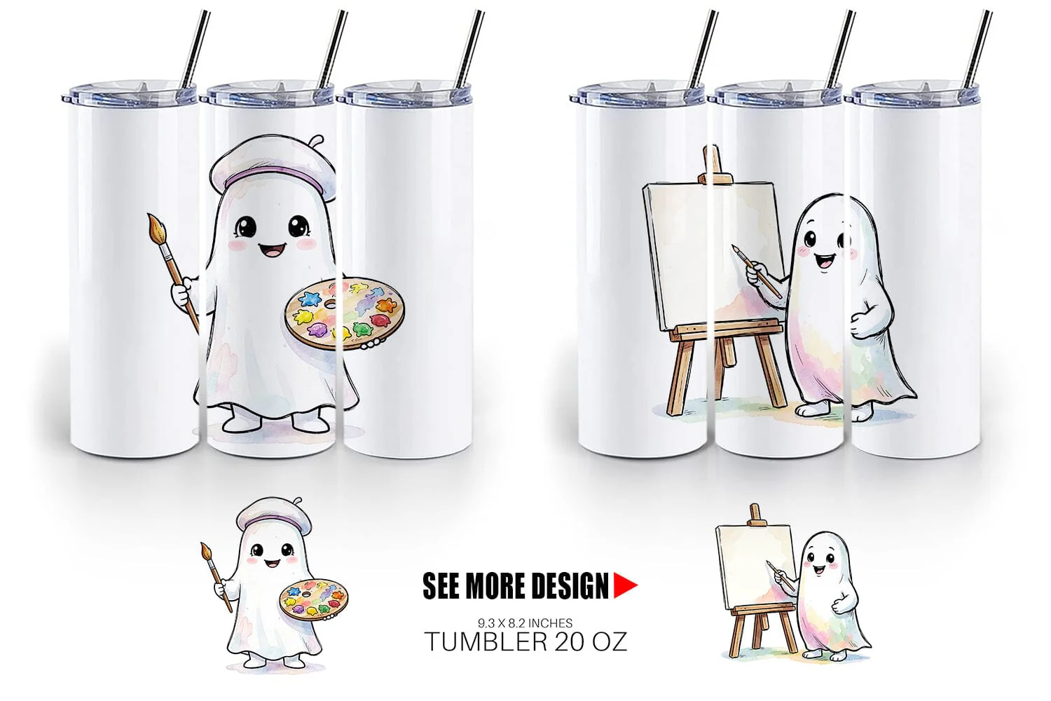 Tumbler Creative Art Teacher Ghost - Image 5
