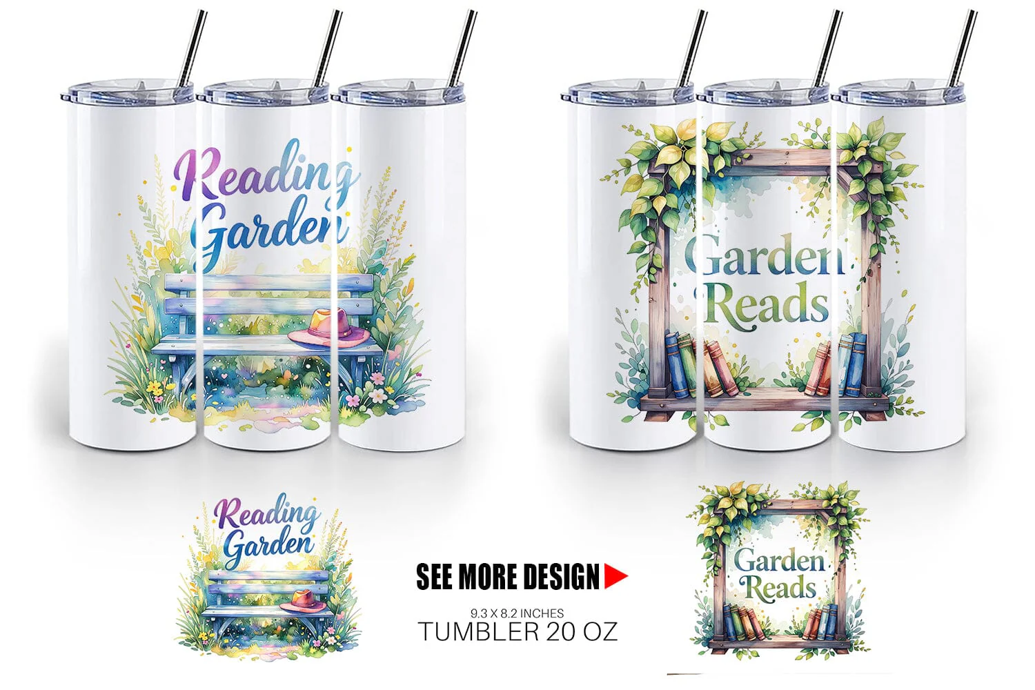 Tumbler Floral Reading Quotes - Image 6