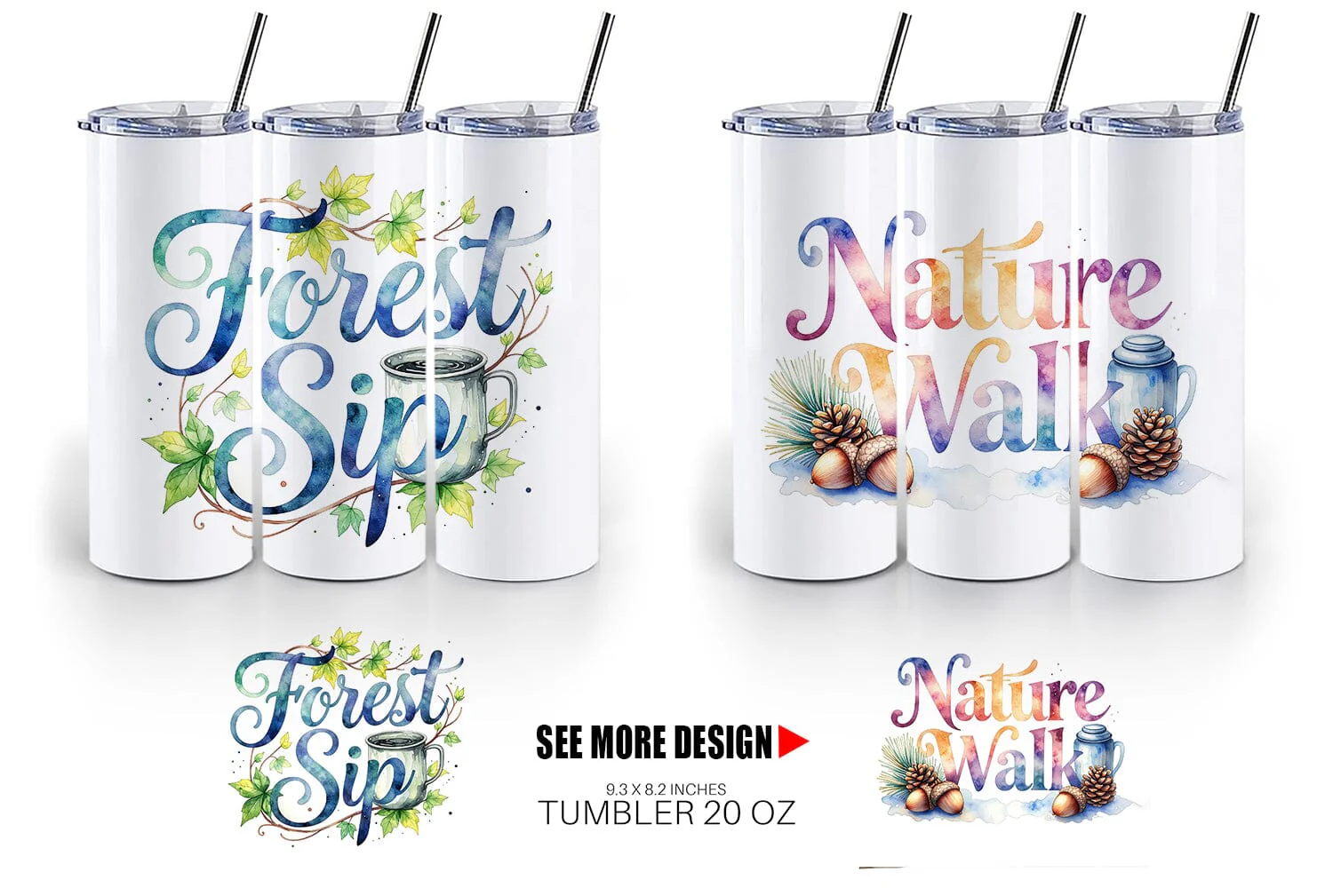 Tumbler Nature Forest Coffee Quotes - Image 6