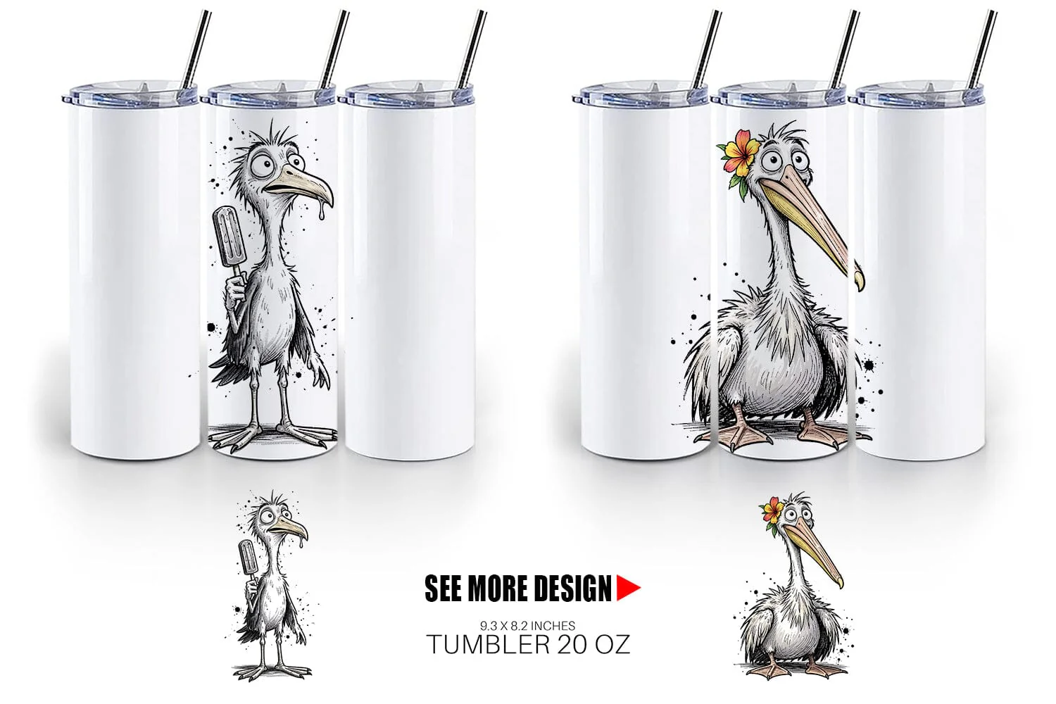 Tumbler Skinny Beach Sketch Animal - Image 5