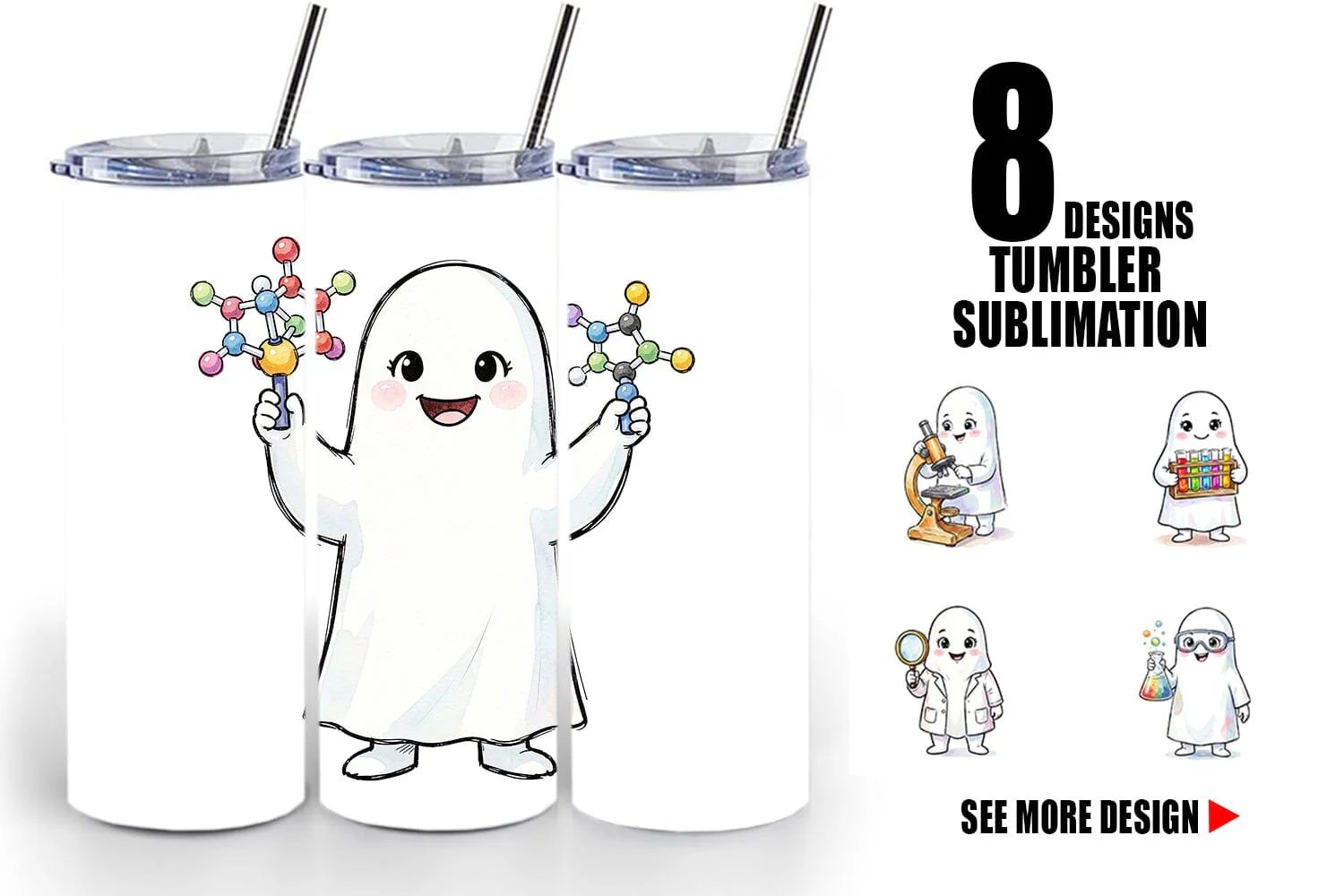 Tumbler Spooky Science Teacher Ghost