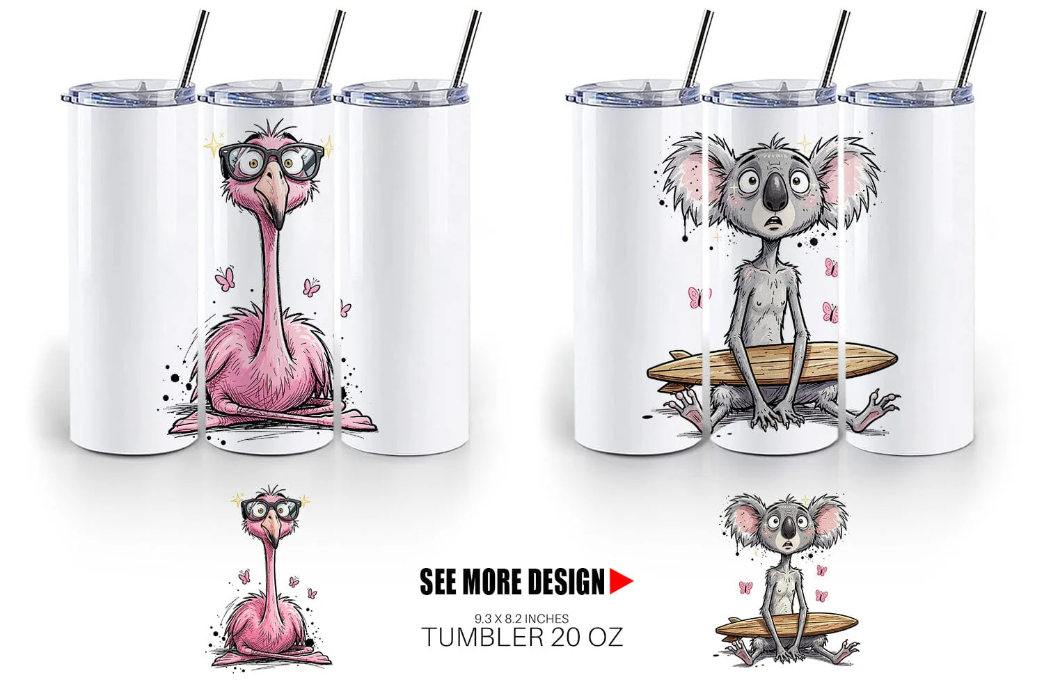 Tumbler Summer Animal Sketch Party - Image 5