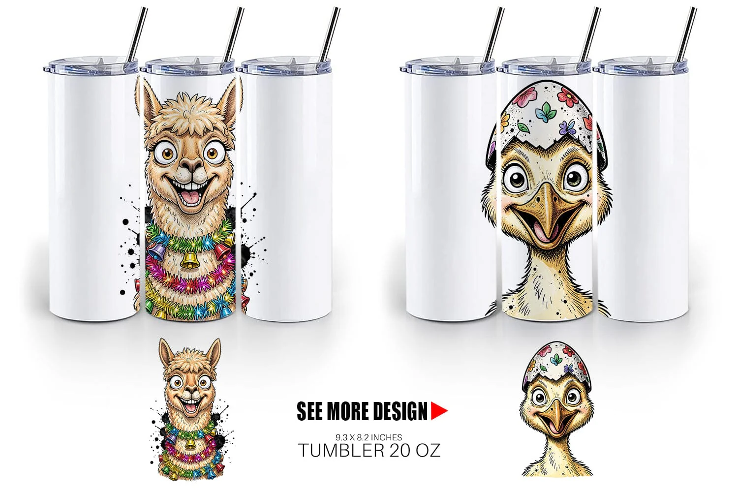 Tumbler Wacky Easter Animal Portrait - Image 5