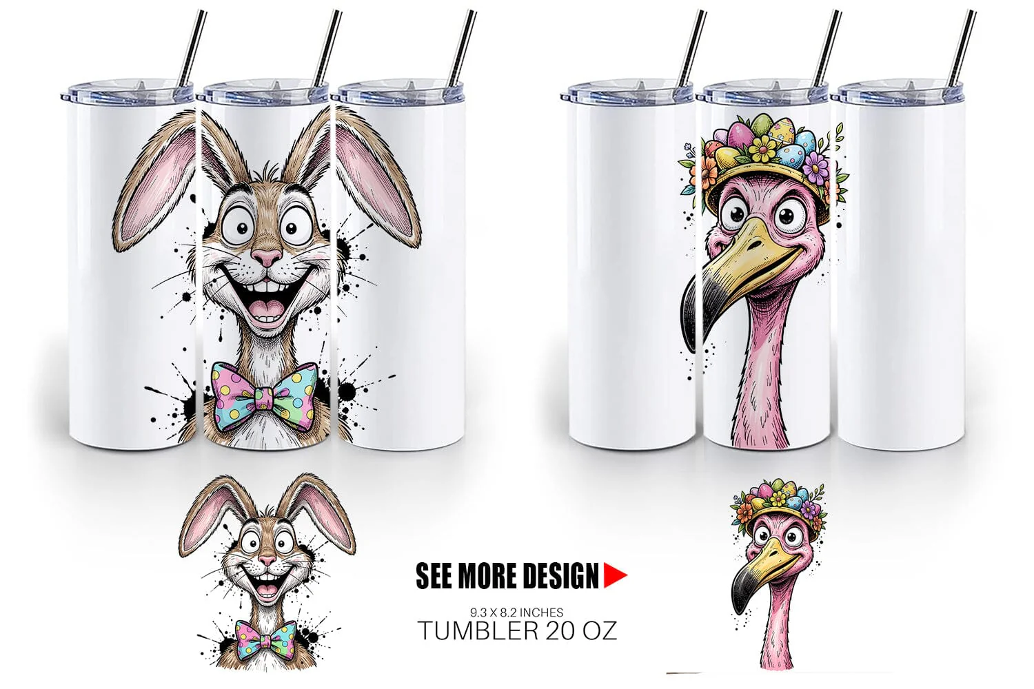 Tumbler Wacky Easter Animal Portrait - Image 6