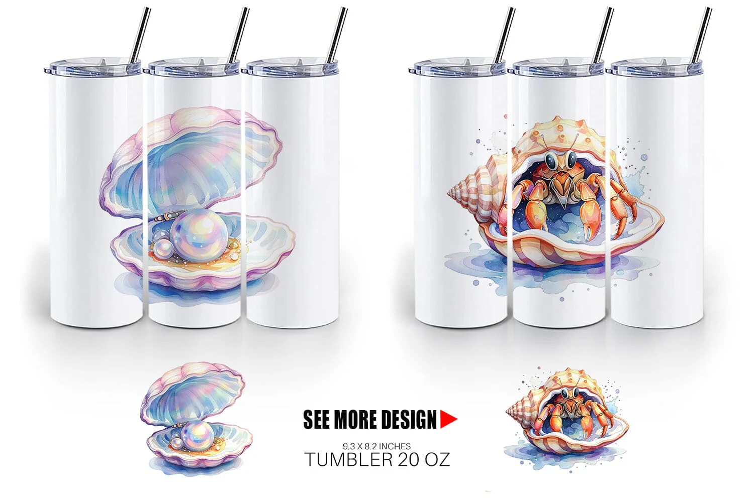 Tumbler Watercolor Boho Ocean Nursery Animal - Image 4