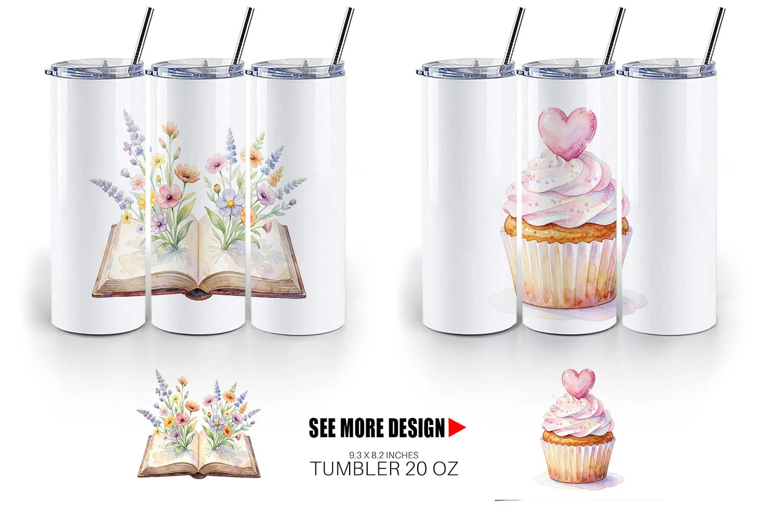 Tumbler Watercolor Cozy Tea Time Mom Brunch - Image 6