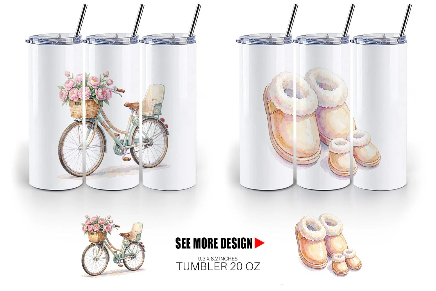 Tumbler Watercolor Cozy Tea Time Mom Lifestyle - Image 4