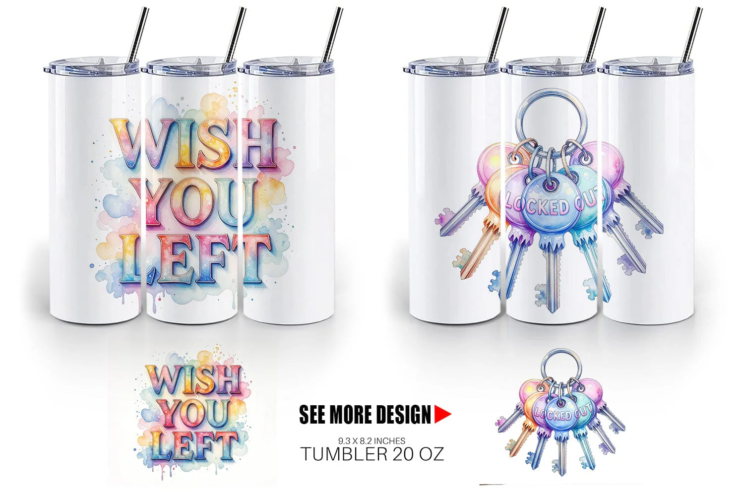 Tumbler Watercolor Funny Broke Traveler Quotes - Image 6