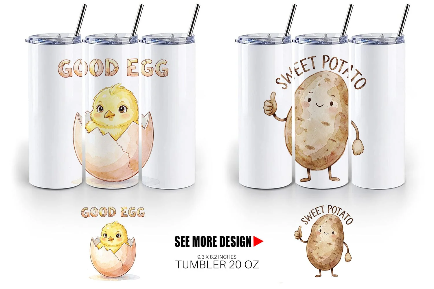 Tumbler Watercolor Funny Foodie Mom Puns Art - Image 4