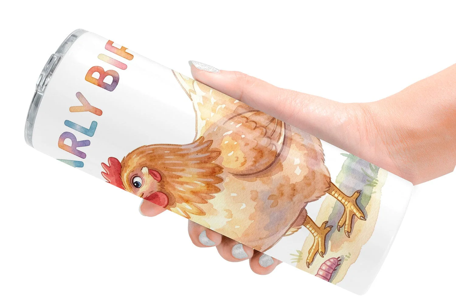 Tumbler Watercolor Funny Quirky Chicken Quotes - Image 2