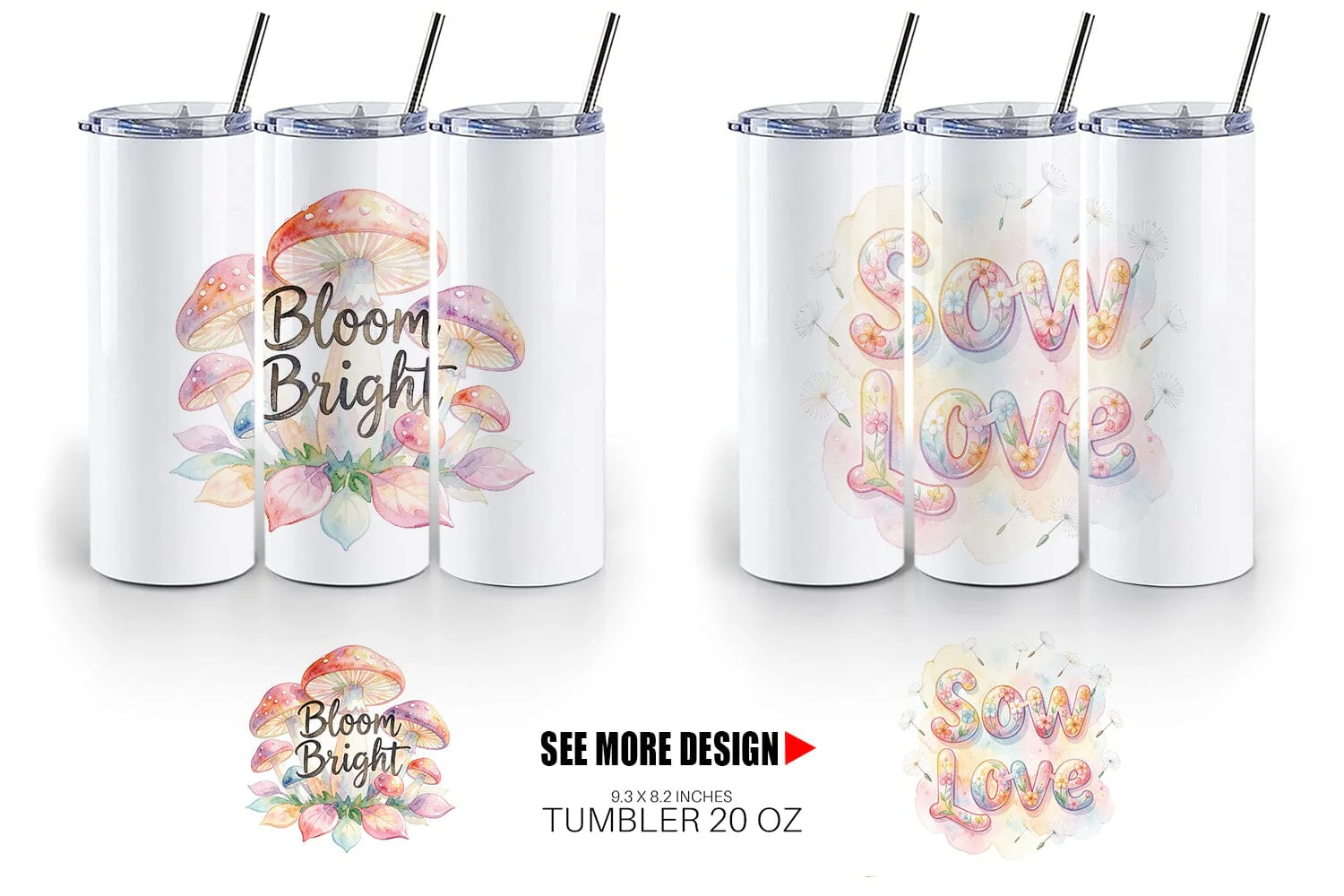 Tumbler Watercolor Grandma Garden Love Quotes - Image 4