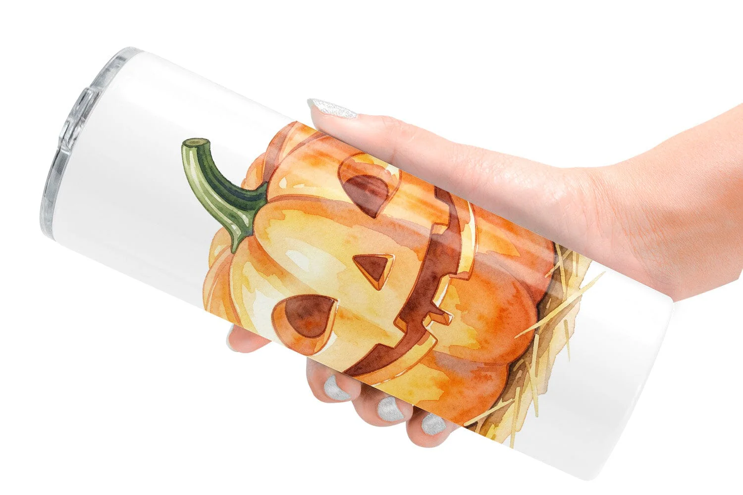 Tumbler Watercolor Rustic Autumn Harvest Pumpkin - Image 2