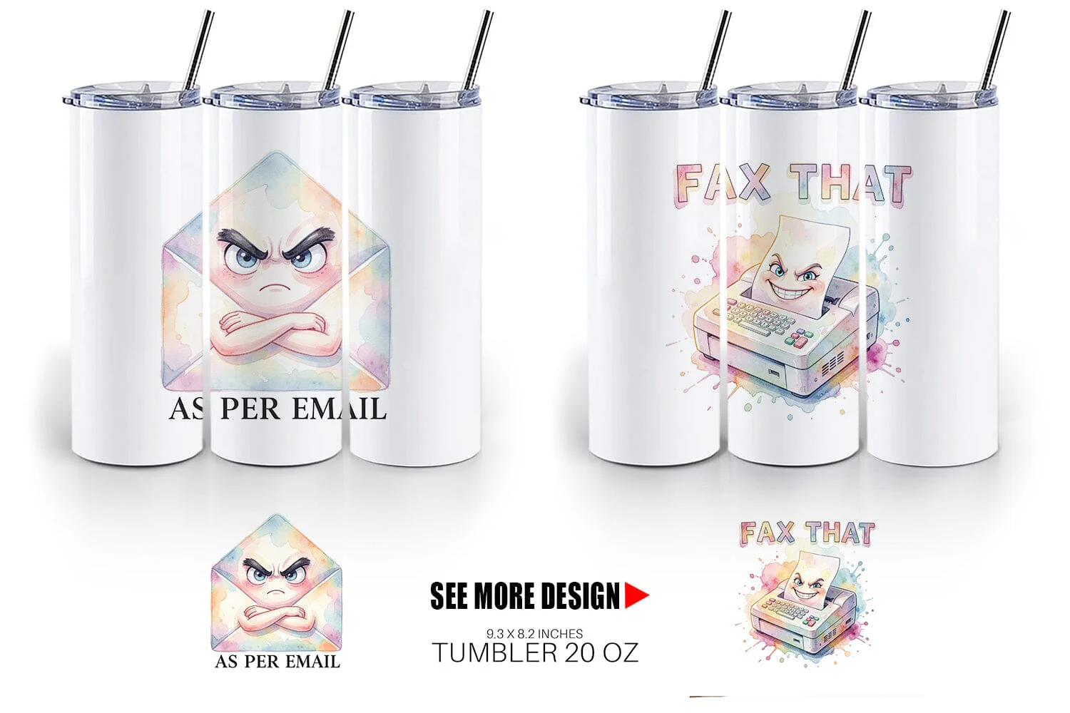 Tumbler Watercolor Sarcastic 90s Office Quotes - Image 6