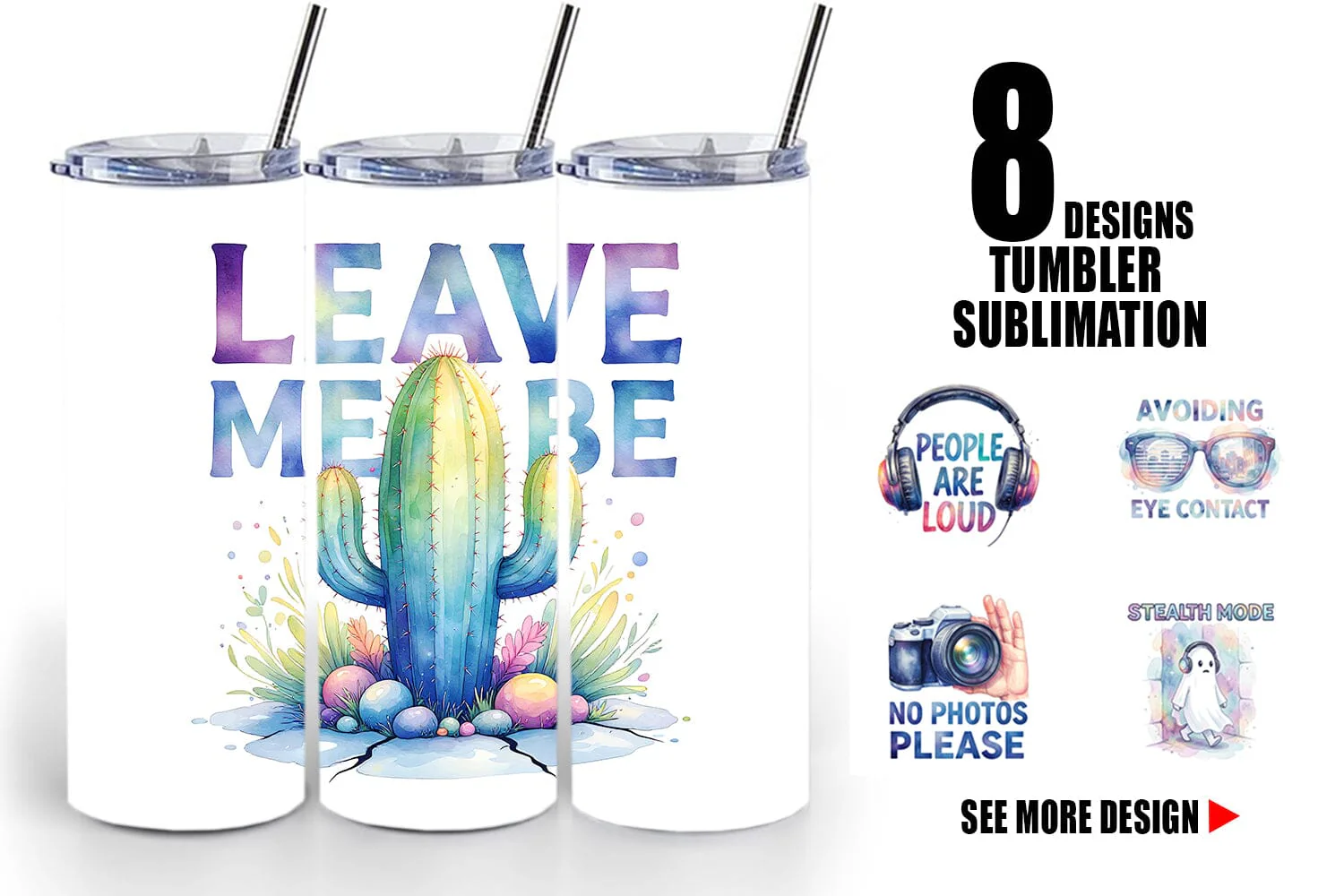 Tumbler Watercolor Sarcastic Introvert Quotes
