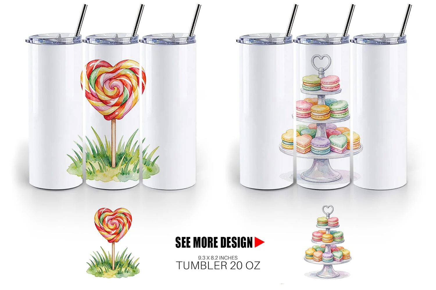 Tumbler Watercolor Sweet Easter Heart Treats - Image 4