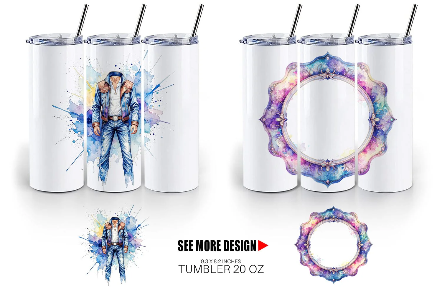 Tumbler Watercolor Western Frame - Image 5