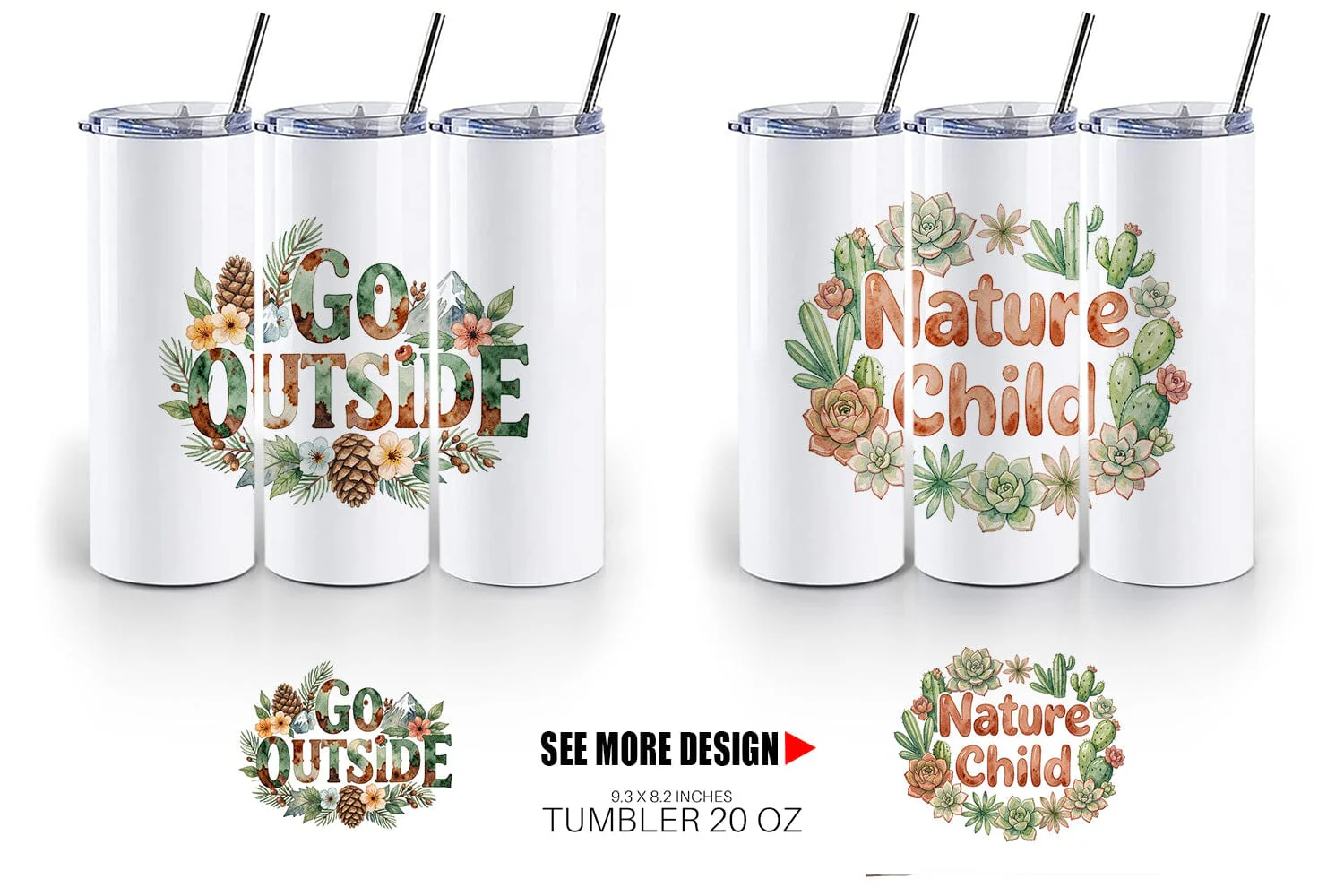Tumbler Watercolor Wildflower Boho Growth Quote - Image 6