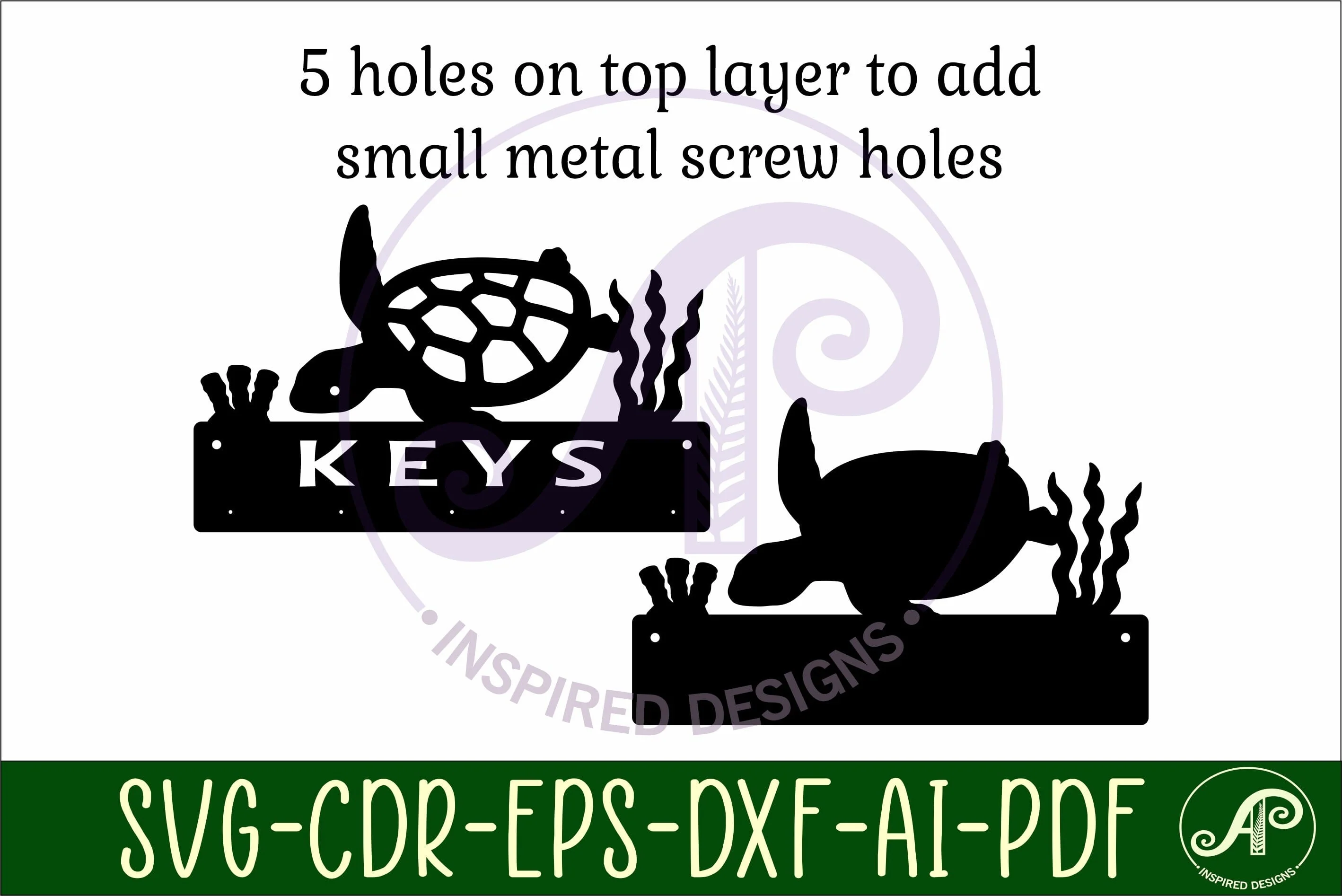Turtle Key holder Ocean designs for wood and metal - Image 4