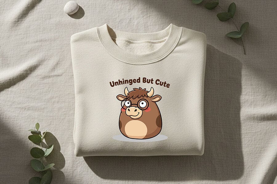 Unhinged But Cute Cow Png, Funny Cow Png, Cute Sassy Cow Clipart, Sarcastic Farm Animal Design, Cow Sublimation Graphic Design - Image 6