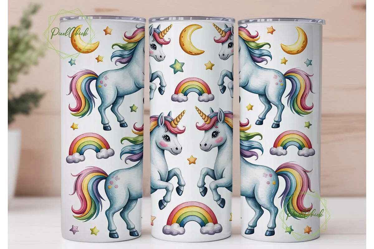 Unicorn Rainbow 20oz Tumbler Wrap
