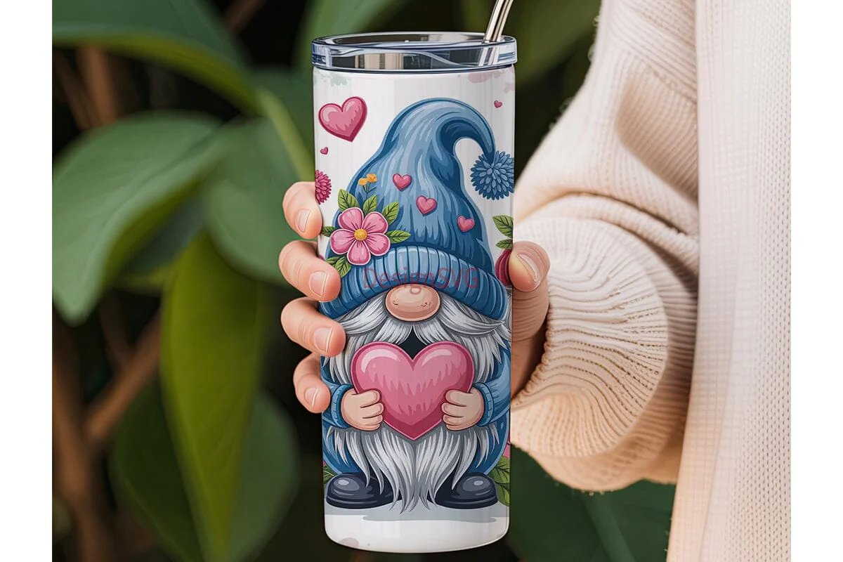 Valentine Gnomes 20oz Tumbler Wrap - Image 3