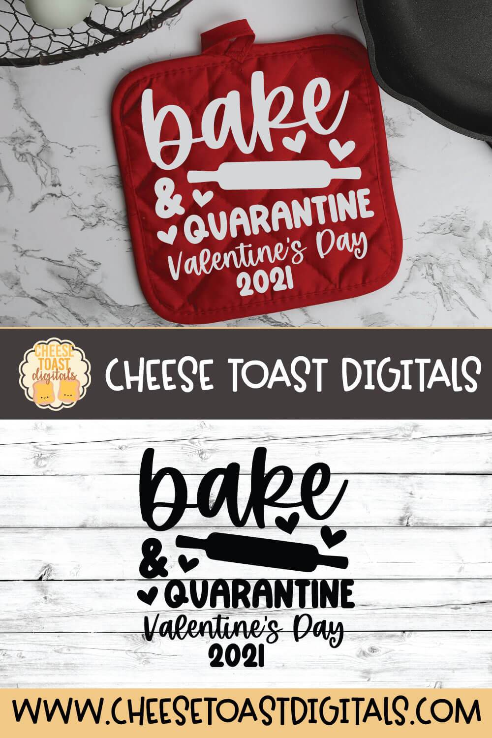 Valentine's Day Pot Holder SVG | Bake & Quarantine Valentine's Day 2021 - Image 2