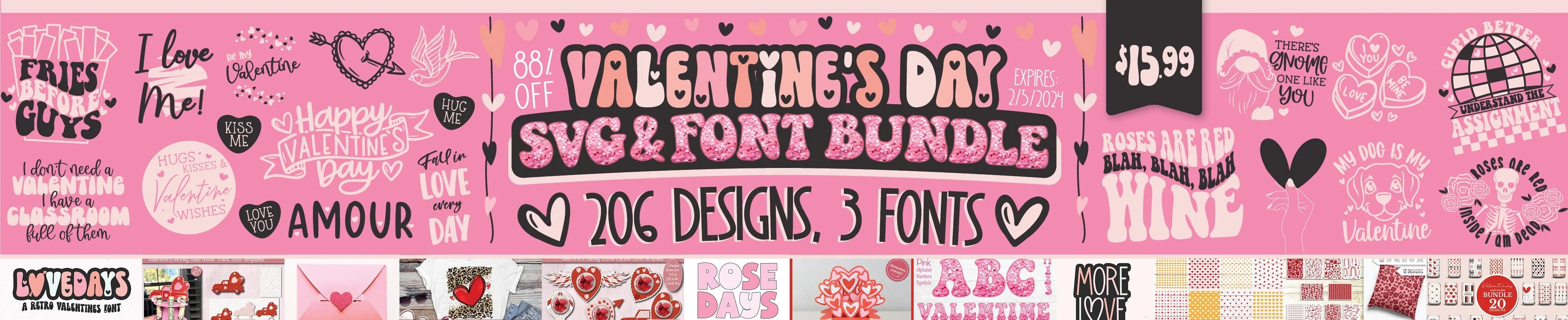 Valentine's Day SVG + Font Bundle - Image 2