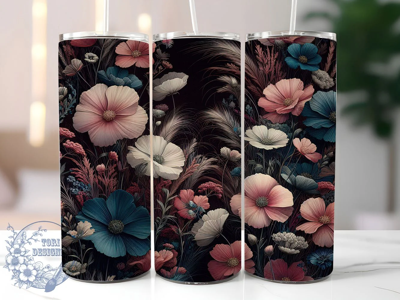 Vibrant Colorful Wildflower Tumbler, Vibrant Floral Tumbler, Colorful Flower Wrap, Artistic Botanical Wrap, Whimsical Wildflower Wrap, Sublimation Design, Trendy Gift Idea