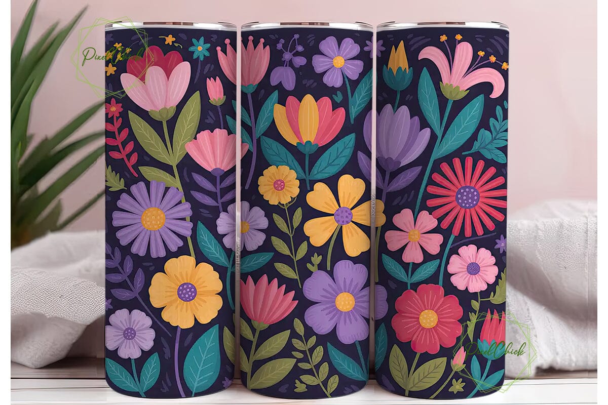 Vibrant Floral 20oz Tumbler Wrap - Image 3