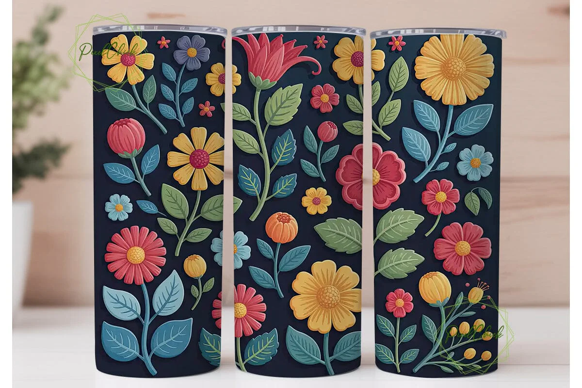 Vibrant Floral 20oz Tumbler Wrap