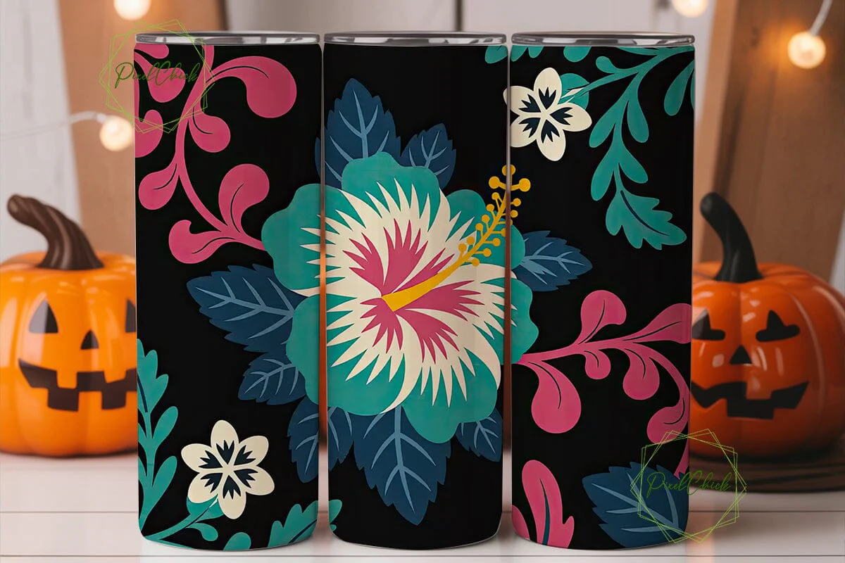 Vibrant Floral 20oz Tumbler Wrap - Image 2