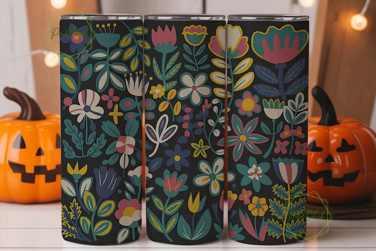 Vibrant Floral 20oz Tumbler Wrap - Image 2