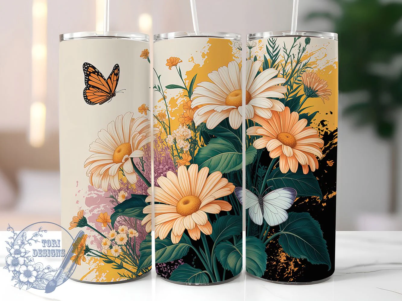 Vintage Sunflower Leopard Tumbler, Floral Animal Print Tumbler, Rustic Sunflower Wrap, Whimsical Leopard Wrap, Country Floral Wrap, Sublimation Design, Trendy Gift Idea