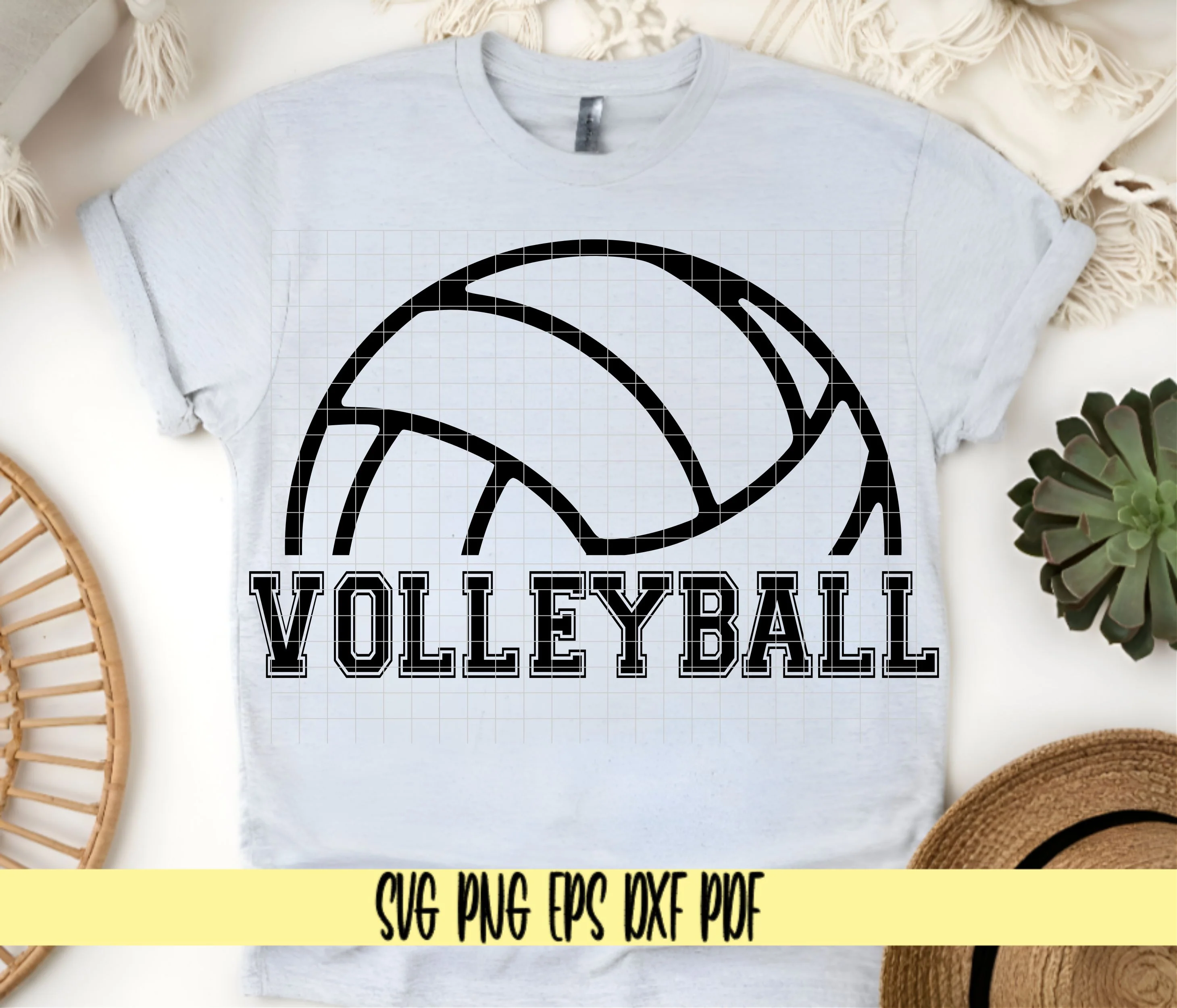 Volleyball Varsity Design - Sports Team Spirit Shirt - Digital Cut File for Cricut - SVG PNG PDF DXF EPS