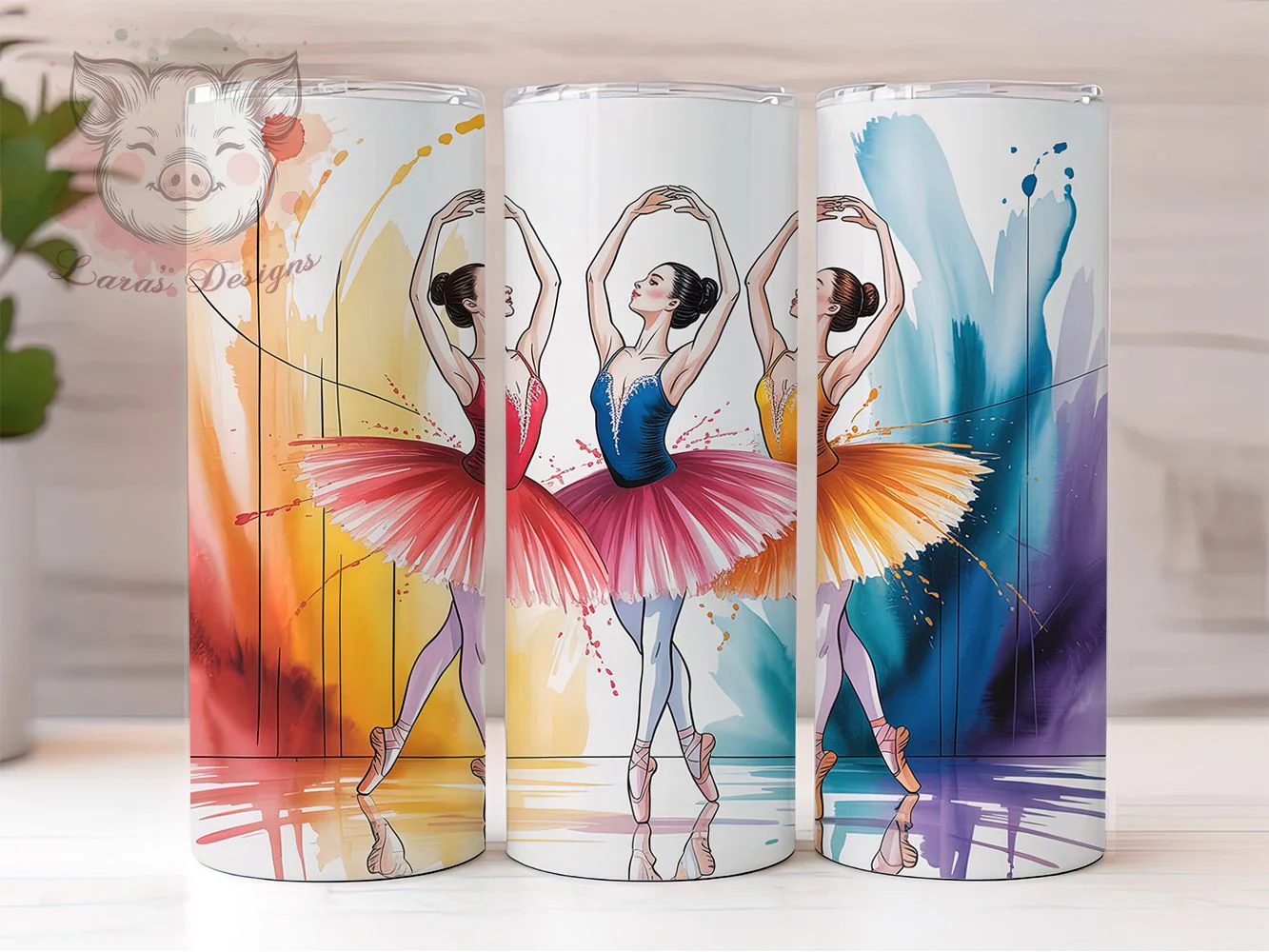 Watercolor Ballerina Dance Tumbler, Watercolor Style, Colorful Artwork, Dance Design, Graceful Motion, 20Oz Tumbler, Sublimation Wrap