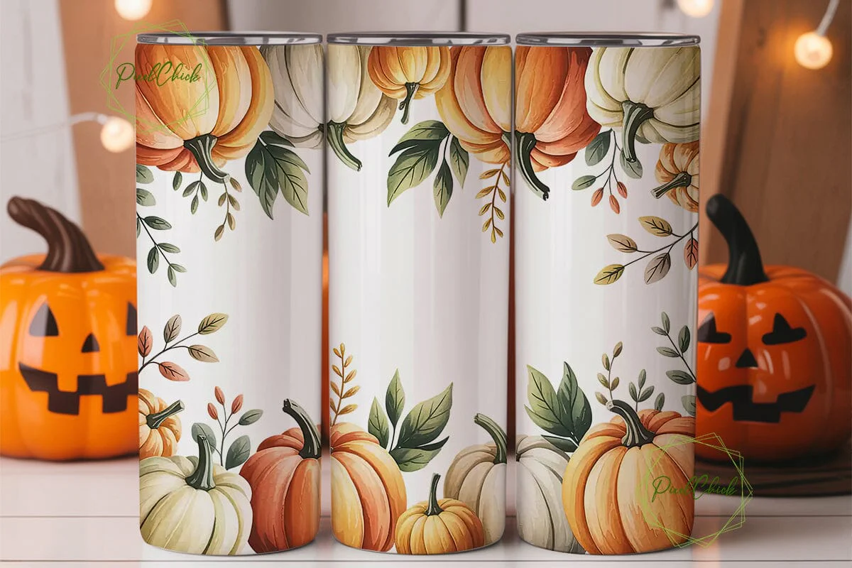 Watercolor Pumpkin Patch 20oz Tumbler - Image 3