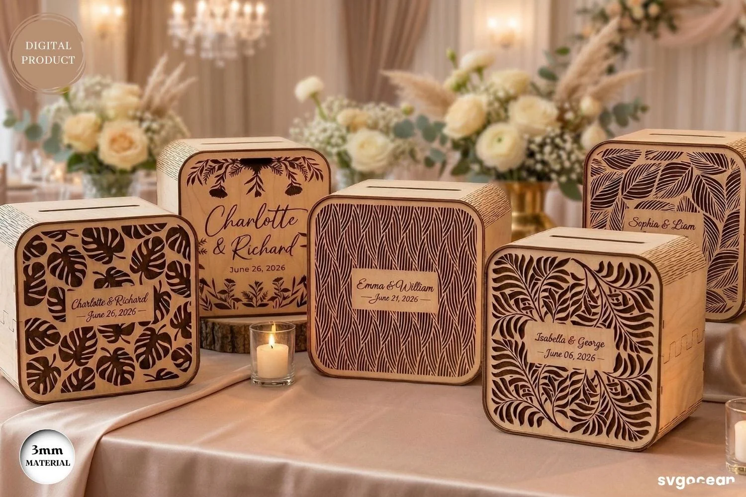 Wedding Card Box Laser Cut Bundle