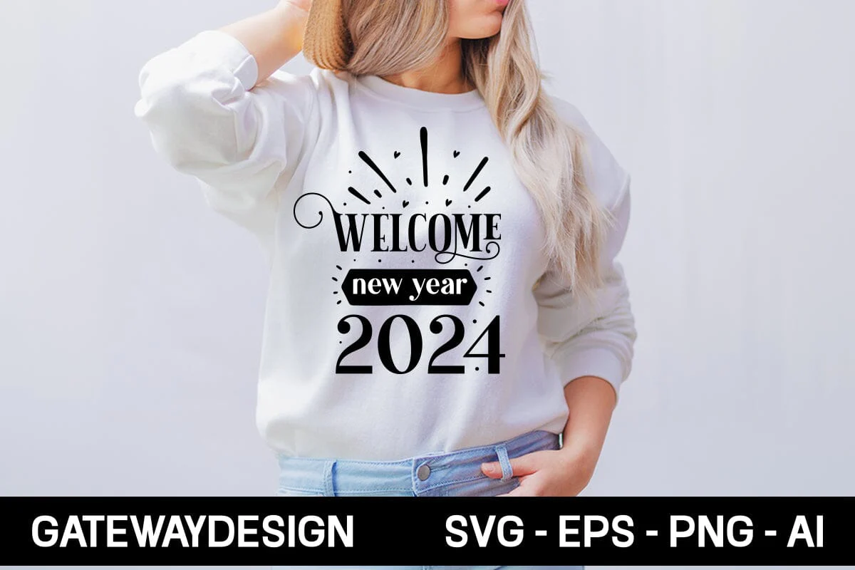 Welcome New Year 2024 1 Svg Design
