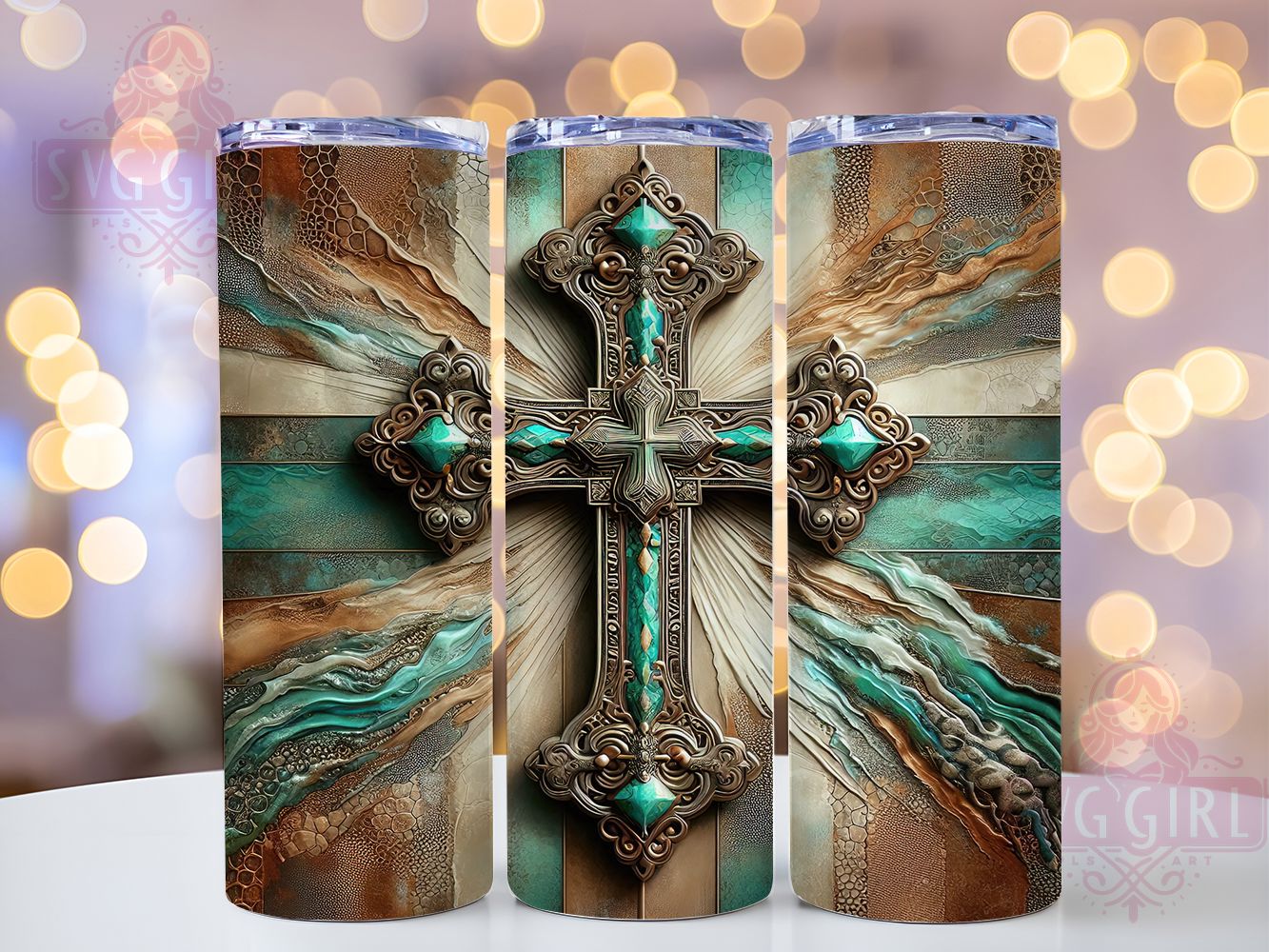 Western Cowgirl Faith Tumbler, Cross Symbol, Rustic Faith Design, Country Charm, Spiritual Theme, Cowgirl Aesthetic, 20Oz Tumbler, Sublimation Wrap