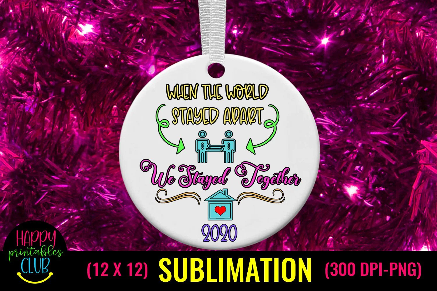 When World Stayed Apart Christmas Sublimation Pandemic Design - Image 2