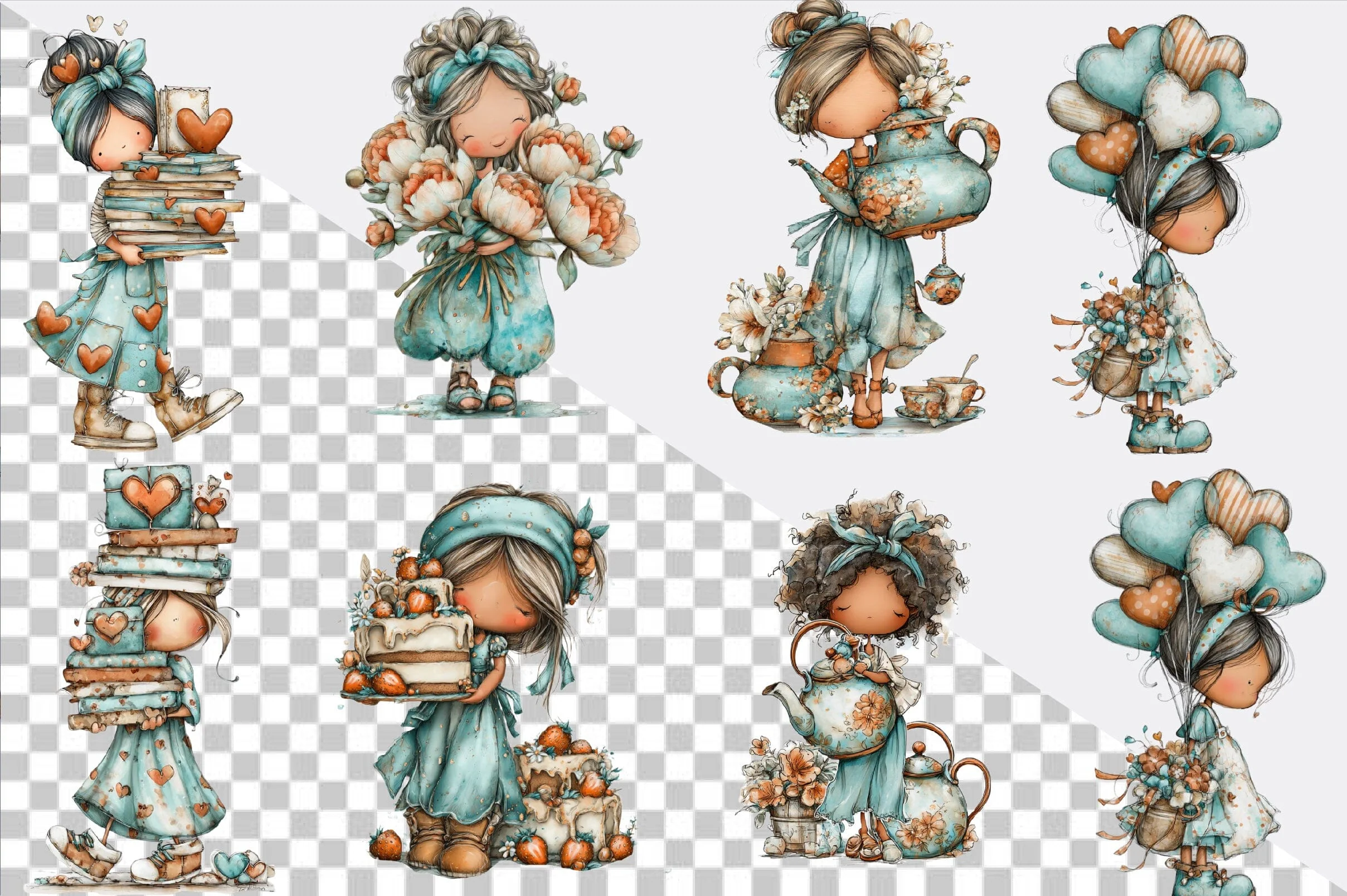 Whimsical Cute Mother's Day Clipart Bundle. - Image 8
