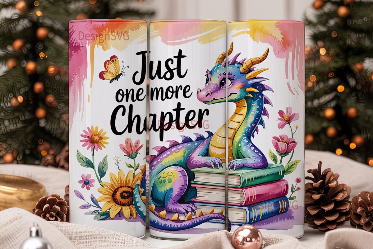 Whimsical Dragon Reader 20oz Tumbler - Image 2